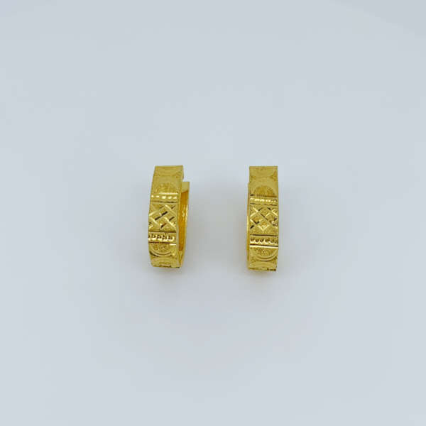 22K Classic Engraved Gold Bali