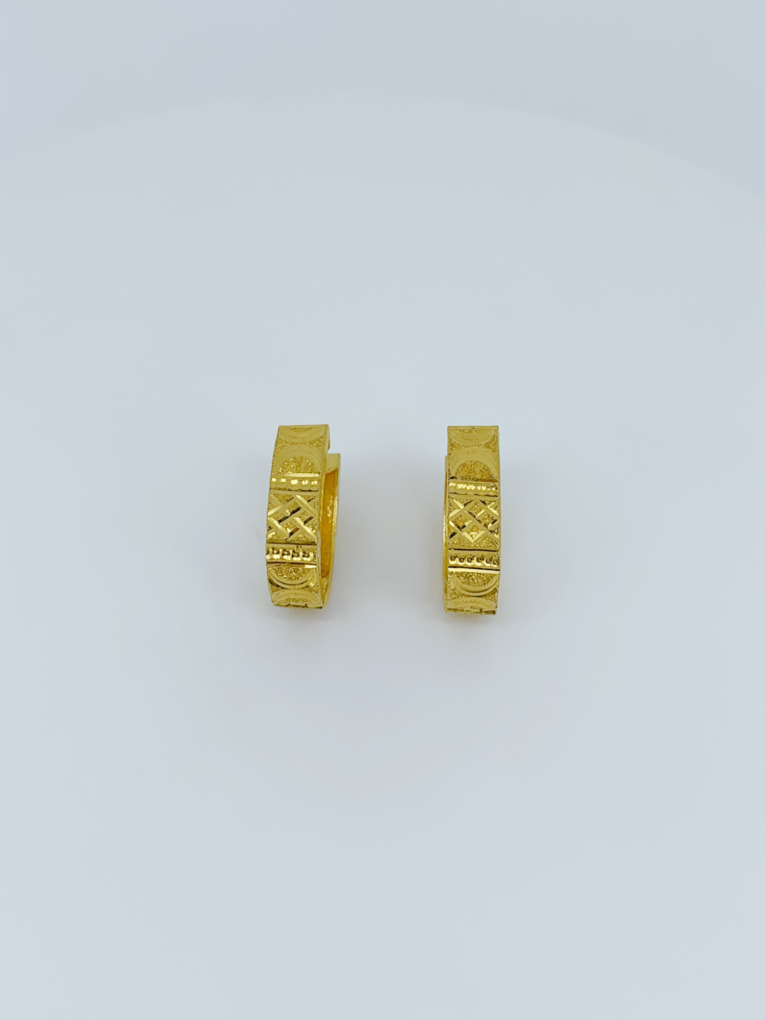 22K Classic Engraved Gold Bali