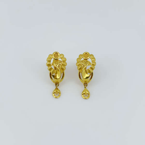 Traditional 22k Gold Bali with Floral Motif