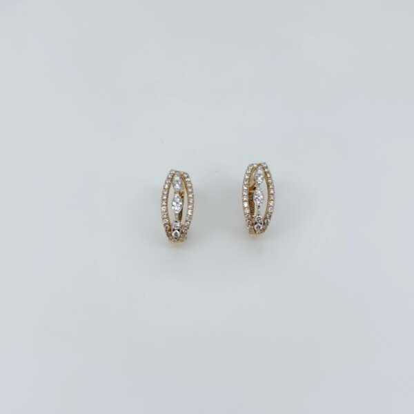 Elegant Double Halo Diamond Hoop Earrings