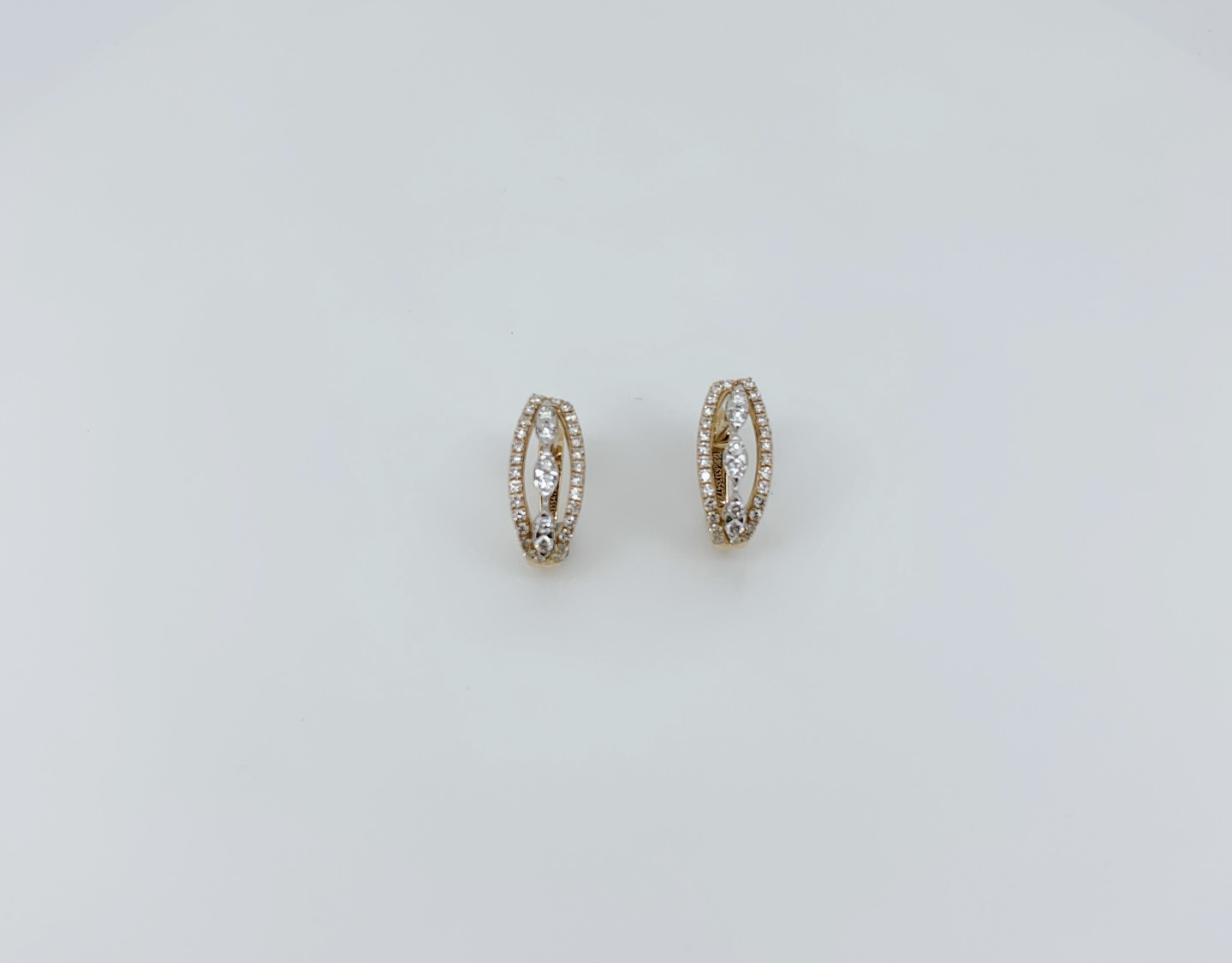 Elegant Double Halo Diamond Hoop Earrings