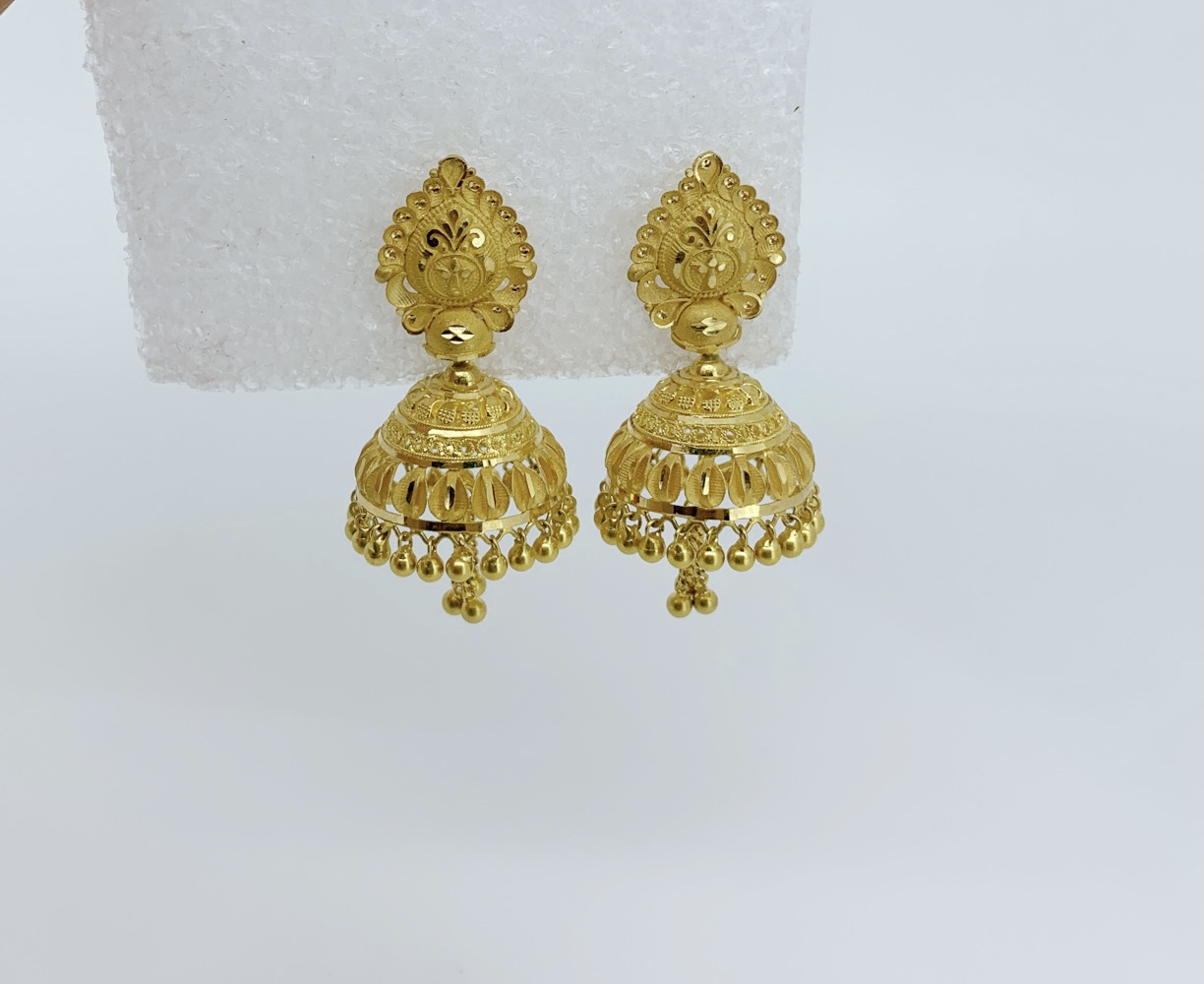 Royal Aura Gold Jhumka Earrings - Image 2