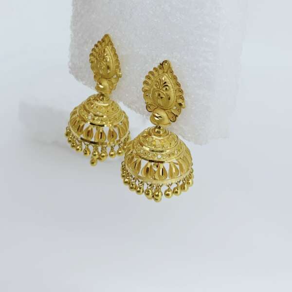 Royal Aura Gold Jhumka Earrings
