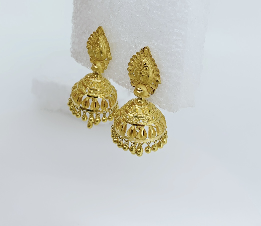 Royal Aura Gold Jhumka Earrings