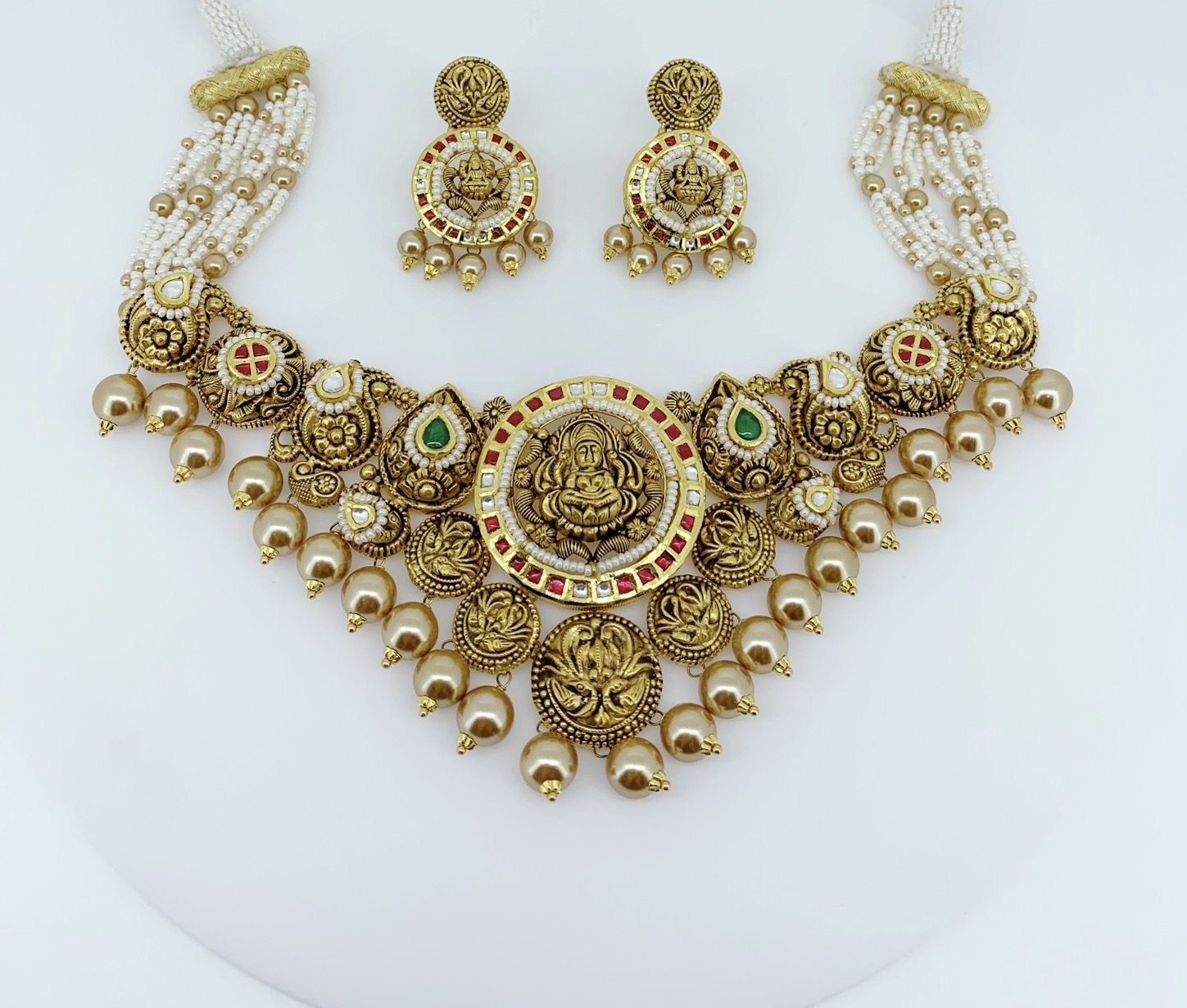 Handcrafted Antique Gold Temple Choker Set