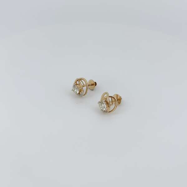 Classic Swirl Diamond Stud Earrings