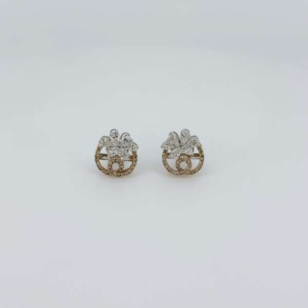 Contemporary Diamond Stud Earrings