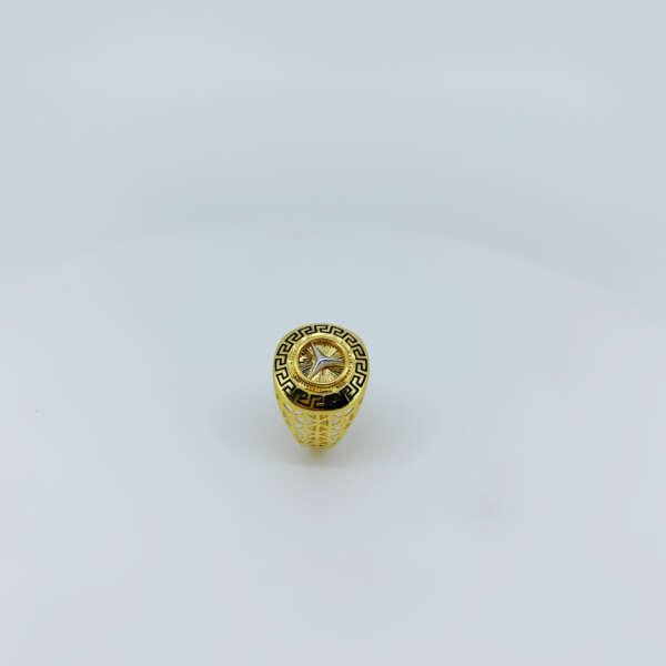 Men's Gold Ring With Greek Key Pattern