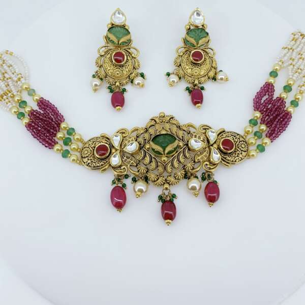 Classic South Indian Inspired Antique Choker Set