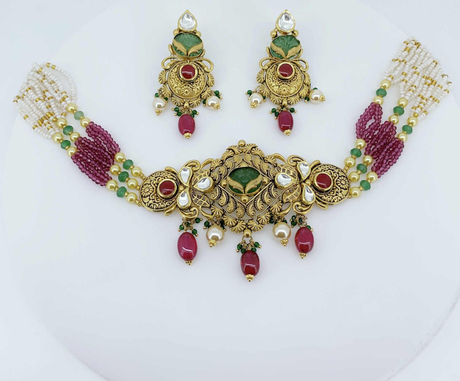 Classic South Indian Inspired Antique Choker Set