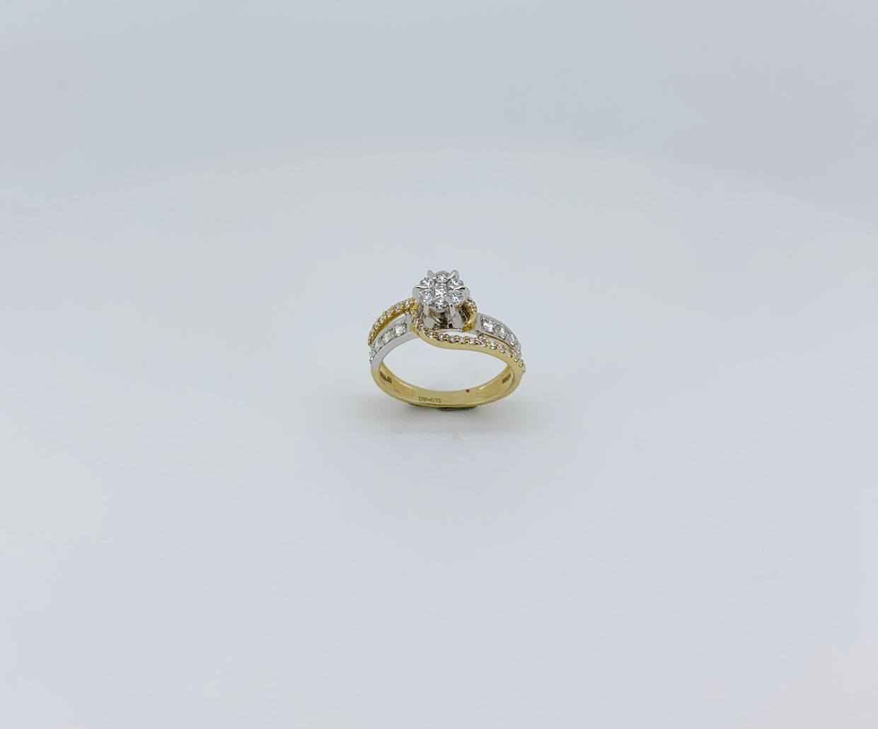 Elegant Two-Tone Diamond Ring - Image 2