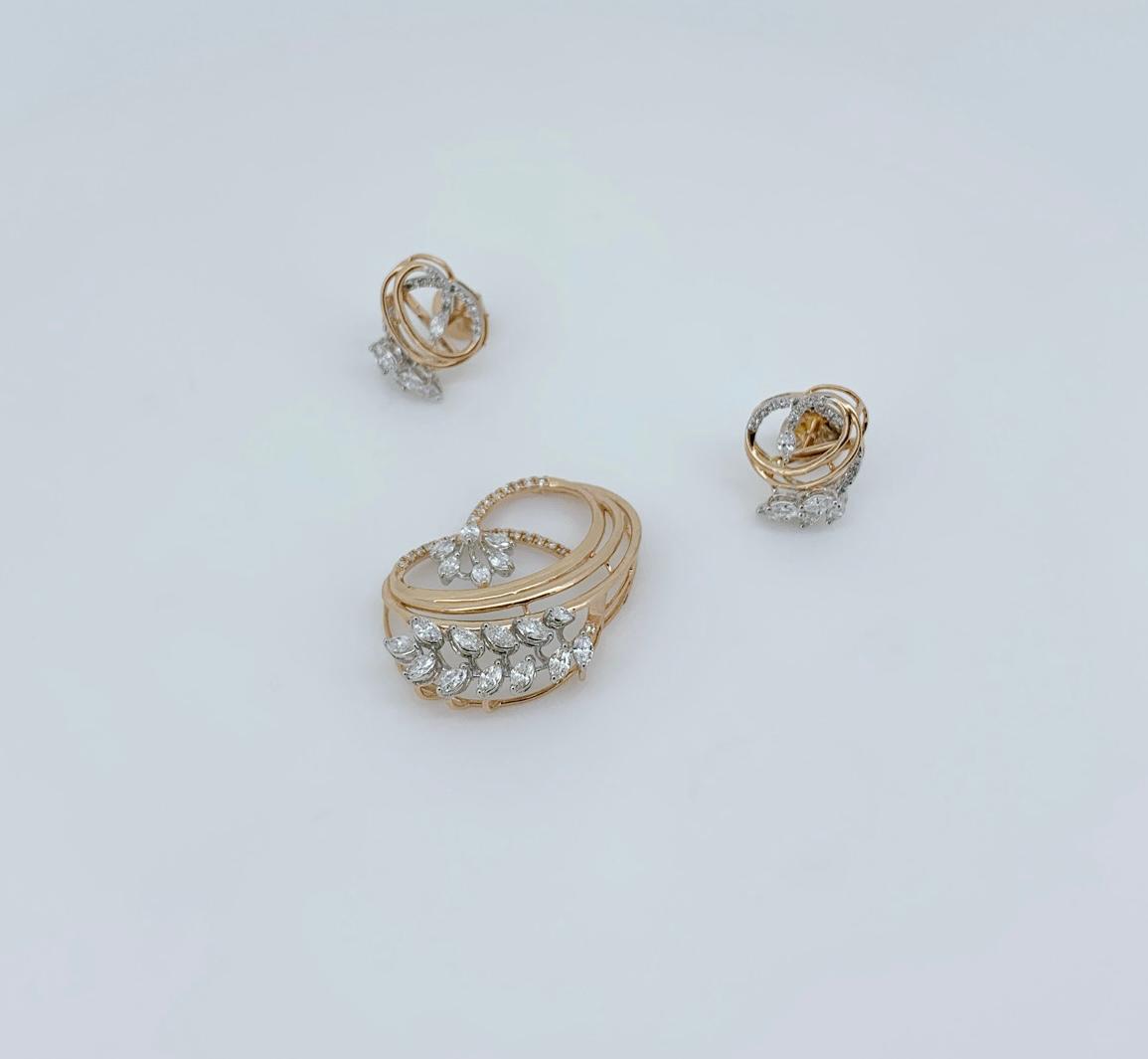 Celeste Orbit Diamond Pendant Set - Image 2